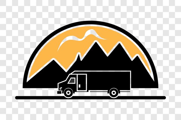 Logo logistyki Ikona ciężarówki Dostawa ciężarówki minimalistyczne logo dla firmy logistycznej Cargo truck