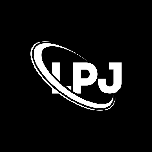 Plik wektorowy logo lpj (literatura lpj) - inicjały logo lpj połączone z okręgiem i dużymi literami, logo lpj (typografia dla biznesu technologicznego i marki nieruchomości)