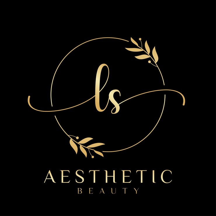 Wektor logo ls beauty z rozkwitliwym ozdobem