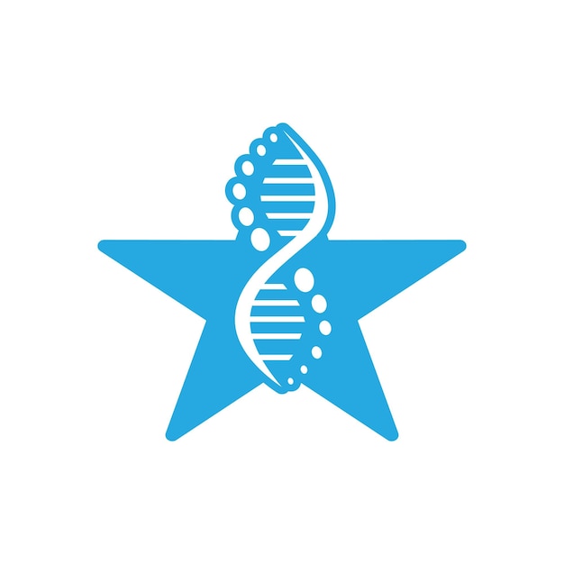 Plik wektorowy logo ludzkiej genetycznej gwiazdy dna symbol dna z wzorem gwiazdy