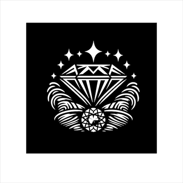 Logo Luksusowej Biżuterii Z Artystyczną Linią Diamentową Szablon Logo Diamentu Sylwetka Logo Diamentu