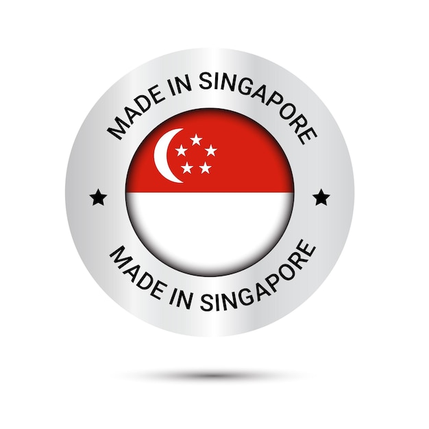 Logo Made In Singapore, Projekt Logo Wektorowego Made In Singapore