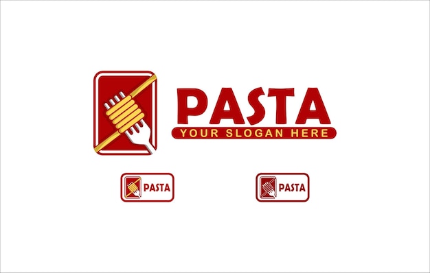 Logo Makaronu Pomysł Na Logo Włoskiego Spaghetti Z Widelcem I Makaronem Włoska Restauracja Symbol żywności