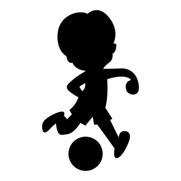 Logo Małego Chłopca Gra W Piłkę W Stylu Sylwetki