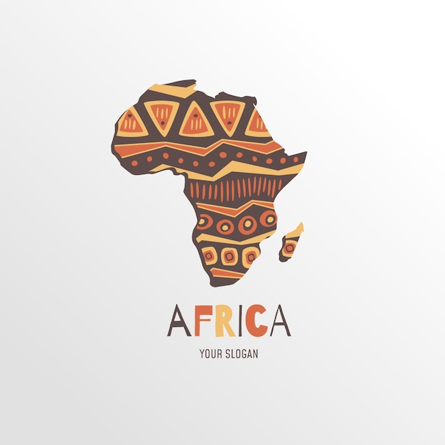 Plik wektorowy logo mapy afryki z hasłem