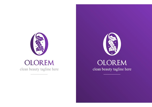 Logo Marki Litera O I Kiść Winogron Kobiecy Kształt