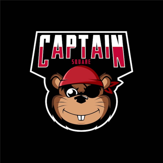 Logo Mascot Captain Square