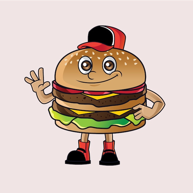 Plik wektorowy logo maskotka burger