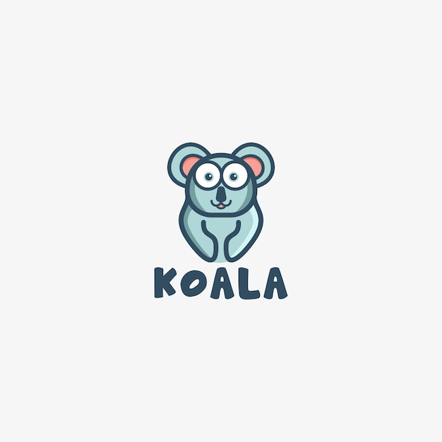 Plik wektorowy logo maskotka koala proste