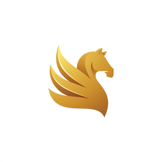 Logo maskotka Pegaz końskie skrzydło