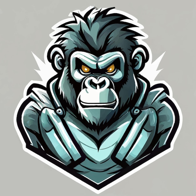 Plik wektorowy logo maskotki electro gorilla