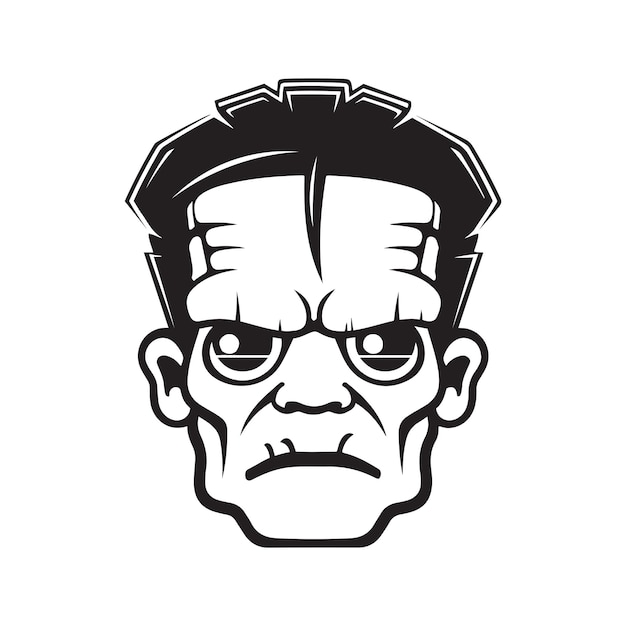 Logo Maskotki Frankensteina Ręcznie Rysowane Ilustracja Nadaje Się Do Logo Tapety Baner Karta Tło Ilustracja Książka Tshirt Projekt Naklejki Okładka Itp