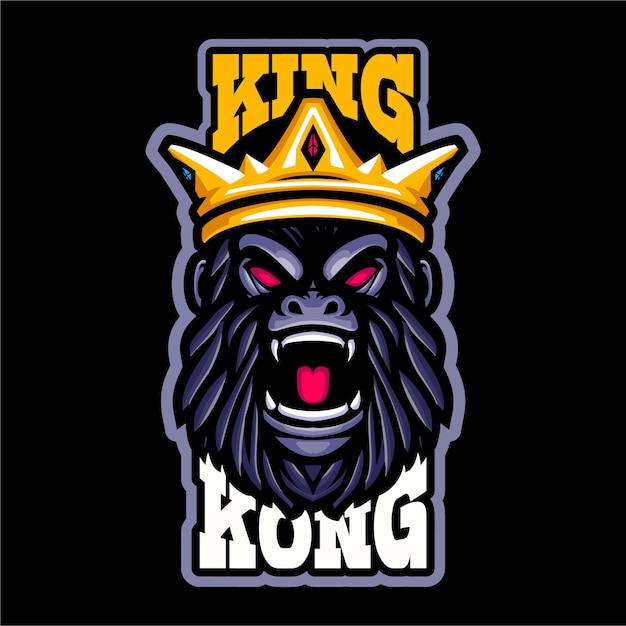 Logo Maskotki Głowy Goryla King Kong