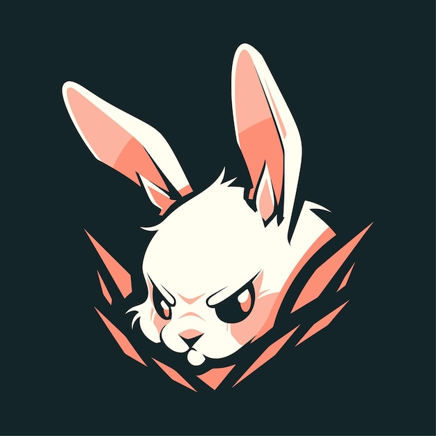 Logo maskotki głowy królika dla Esport Projekt koszulki królika Królik Logo Naklejka królika