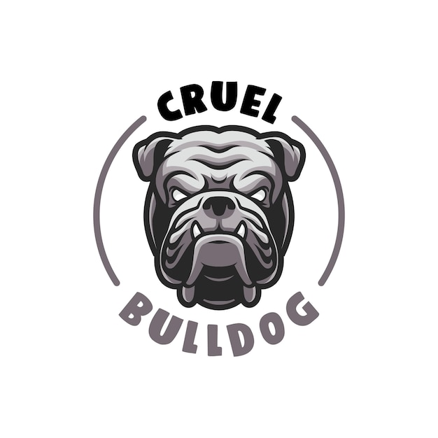 Logo Maskotki Głowy Okrutnego Buldoga