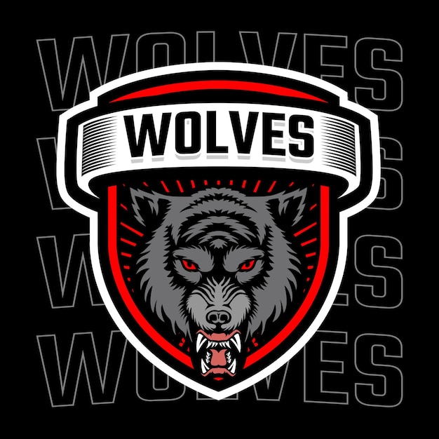 Logo Maskotki Głowy Wilków