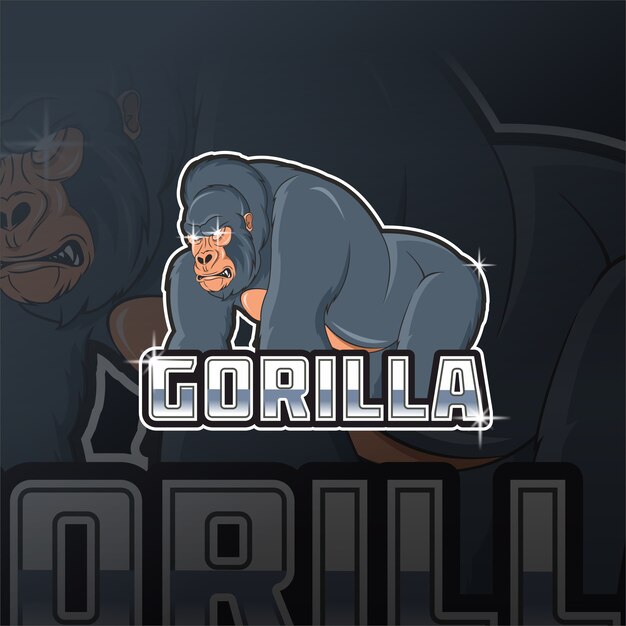 Logo Maskotki Goryla Króla E Sport