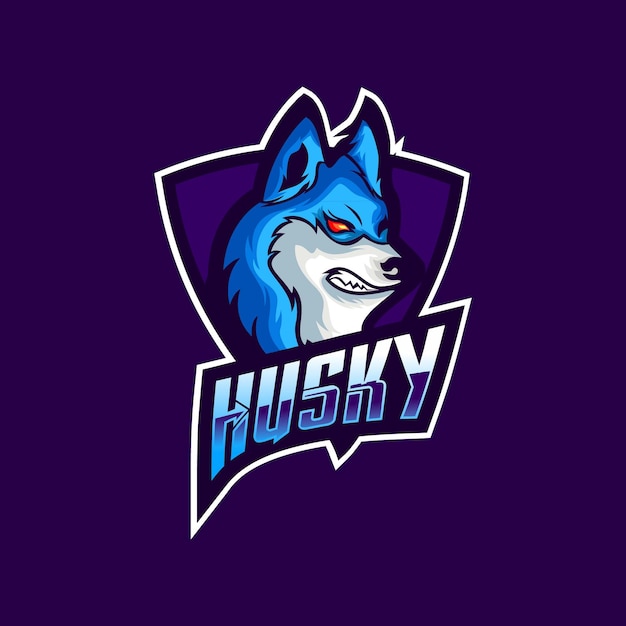 Plik wektorowy logo maskotki husky