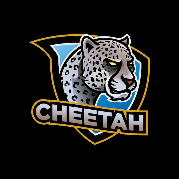 Plik wektorowy logo maskotki i e-sportu - gepard na tarczy