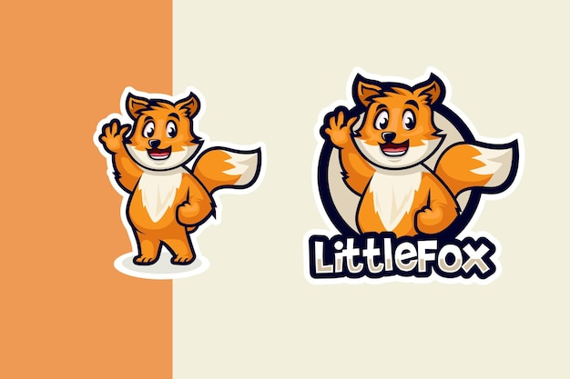 Plik wektorowy logo maskotki małego lisa