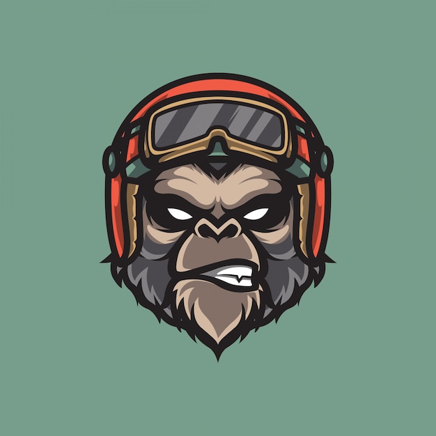 Logo Maskotki Monkey Biker, Emblemat Sportów Motorowych