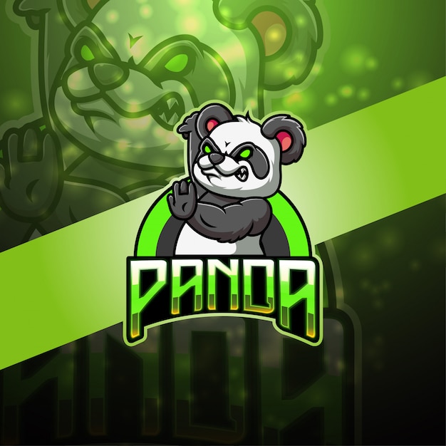 Plik wektorowy logo maskotki panda esport
