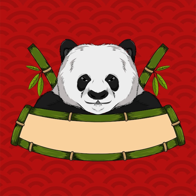 Plik wektorowy logo maskotki panda