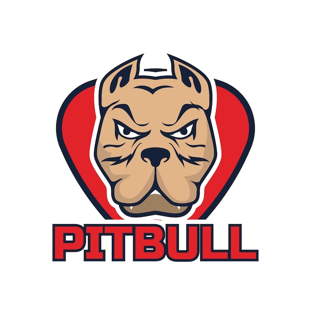 Plik wektorowy logo maskotki pitbull dog ze słowem pitbull