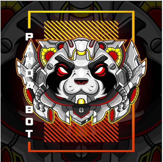 Logo Maskotki Robota Głowy Pandy