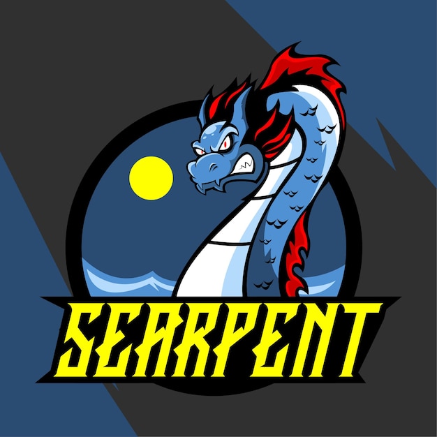 Logo maskotki Sea Serpent Esport wektor