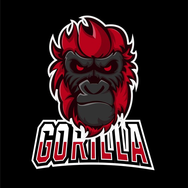 Plik wektorowy logo maskotki sportowej i e-sportowej gorilla