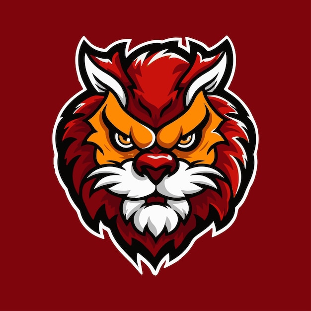 Plik wektorowy logo maskotki tygrysa z pomarańczowym tle wektora premium logo