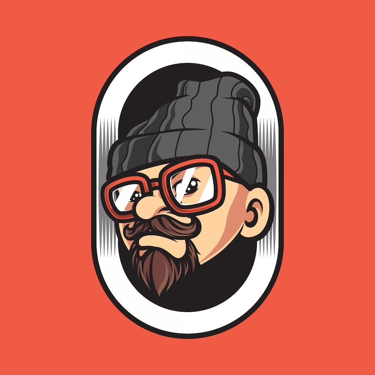 Wektor logo maskotki vintage barbershop