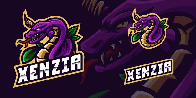 Logo Maskotki Węża Do Gier Twitch Streamer Gaming Esports Youtube Facebook