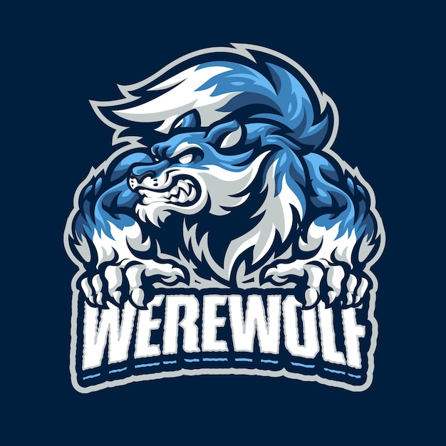 Logo Maskotki Wilkołaka Dla Drużyny Esportowej I Sportowej