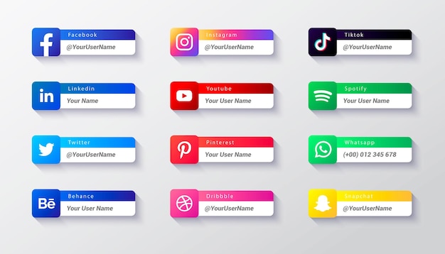 Logo mediów społecznościowych Banner Nazwa użytkownika Talkinghead Collection Premium Vector Flat Design