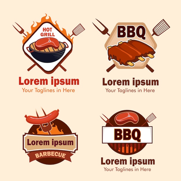 Logo mięsa BBQ