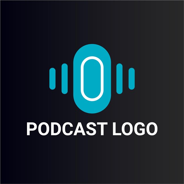 Logo mikrofonu dla radia lub studia podcastów Logo ikony mikrofonu logo podcastu