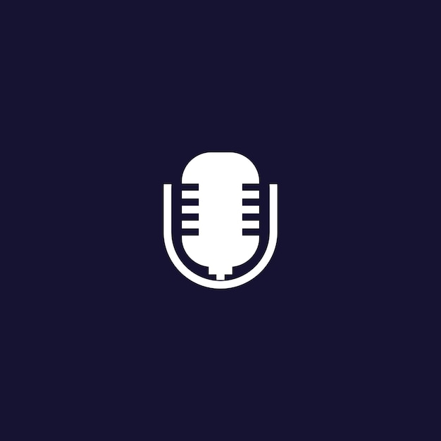 Logo mikrofonu i szablon wektora