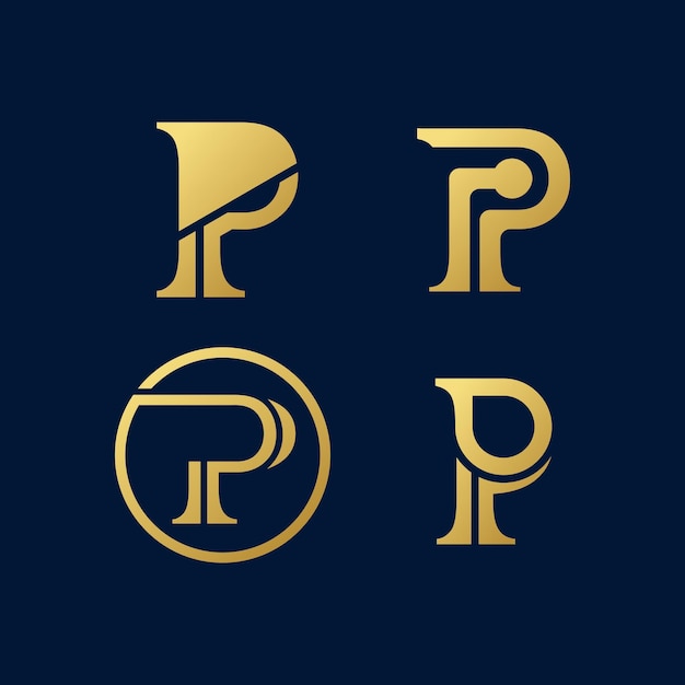 Plik wektorowy logo monogramu litery p