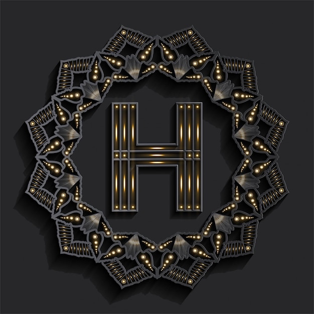 Plik wektorowy logo monogramu złotego efektu