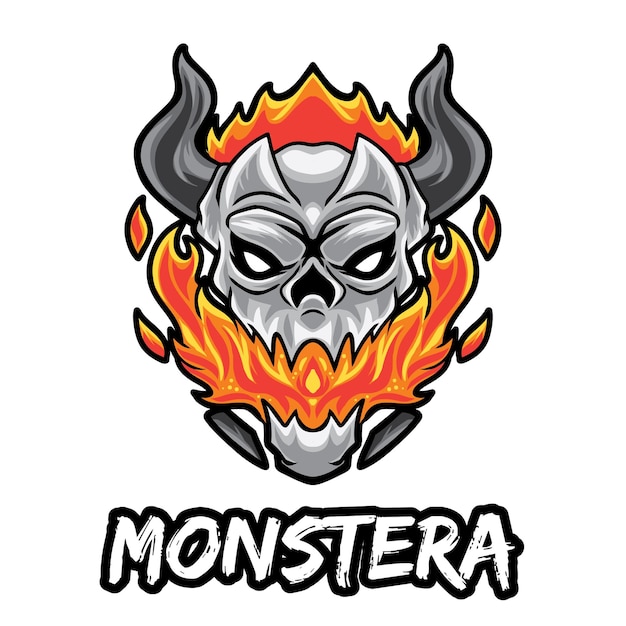 Logo Monster Skull Esport na białym tle