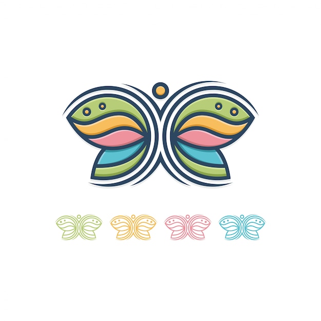 Plik wektorowy logo motyla i człowieka