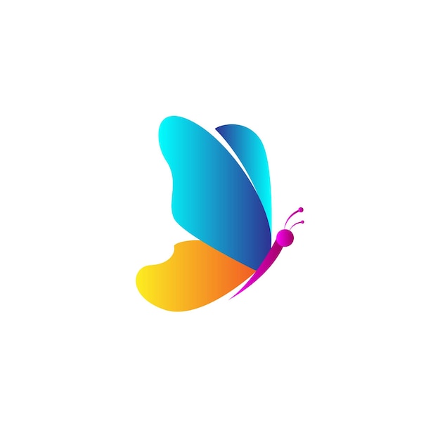 Logo motyla z kolorowym projektem 3d