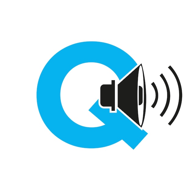 Logo Muzyka Na Literze Q Ikona Dźwięku Podcast Ikona Nadawania Symbol Wektorowy Szablon