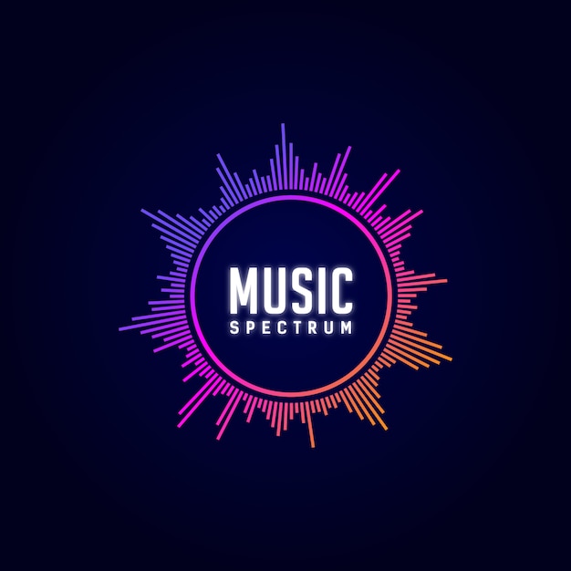 Plik wektorowy logo muzyki, korektor, dj, spektrum, kolorowe,