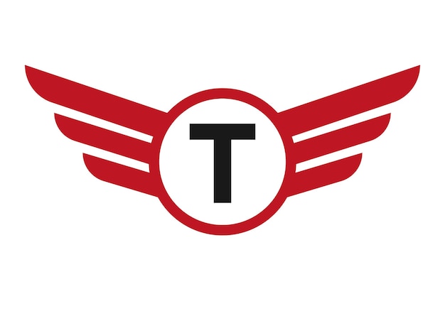 Logo Na Literze T Z Symbolem Osłony Logotyp Transportu