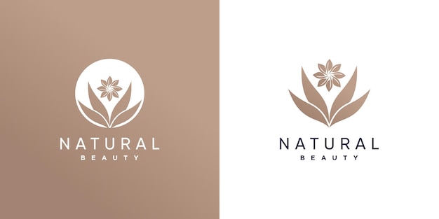 Logo Naturalnego Piękna Z Nowoczesną Koncepcją Premium Wektor