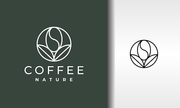 Logo naturalnych ziaren kawy