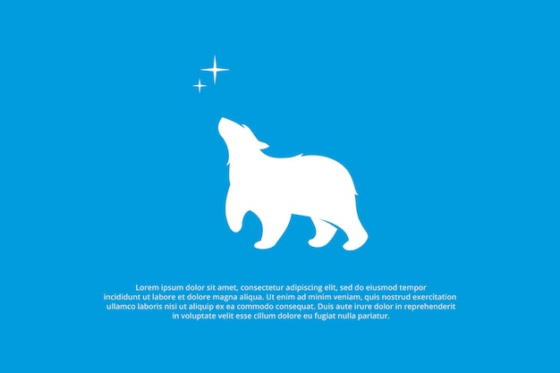Plik wektorowy logo niedźwiedź polarny ciekawy gwiazda biegun północny biegun południowy zwierząt